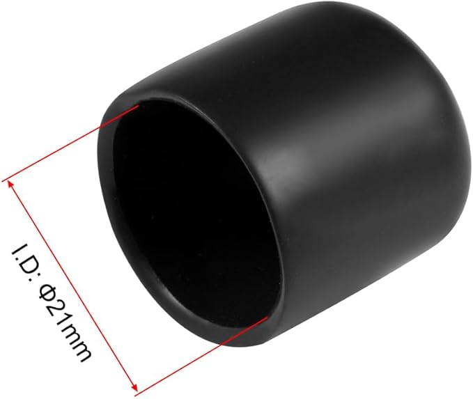 uxcell 5pcs Rubber End Caps 21mm ID Vinyl Round Tube Bolt Cap Cover Screw Thread Protectors Black