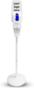 Kingdom Elite Series Automatic Touchless Hand Sanitizer Dispenser with Three Adjustable Dosage Settings Plus a White Metal Stand for Your Liquid and Gel Hand Sanitizers (Personalized)