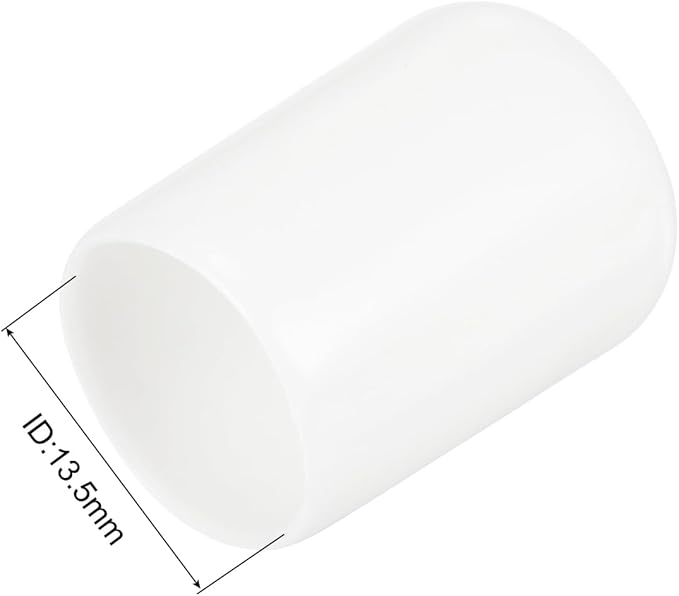 uxcell 10pcs Rubber End Caps 13.5mm ID Vinyl Round End Cap Cover Screw Thread Protectors White