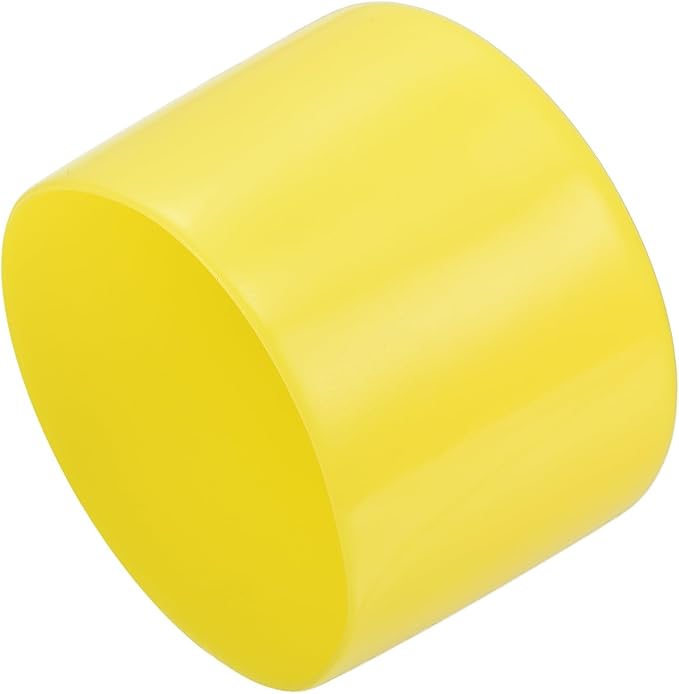 uxcell 4pcs Rubber End Caps 60mm(2 3/8") ID Vinyl Round Tube Bolt Cap Cover Screw Thread Protectors Yellow, 40mm Height