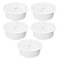 5 Pcs Desk Grommet 2" / 50 mm, Desk Hole Cover for Cables White, Cable Grommet ABS Plastic, Desk Hole Grommet for Home & Office Pc, Detachable Cable Cord Organizer