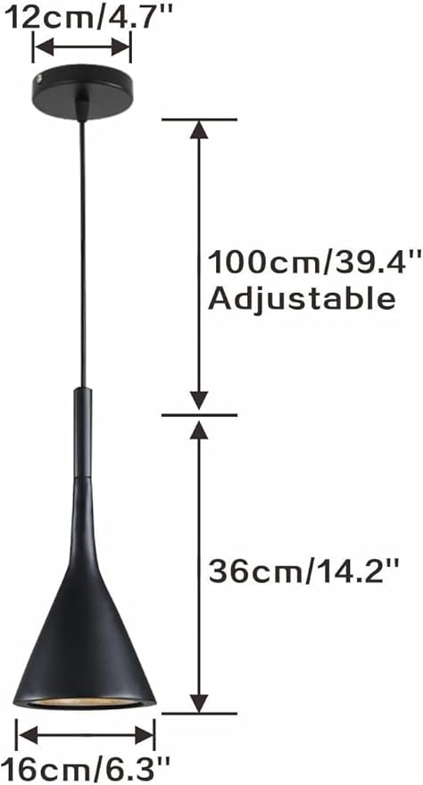 KCO Lighting Industrial Adjustable Pendant Light Black Vintage 3 Light Hanging Modern Farmhouse Mini Ceiling Pendant Light for Kitchen Island Restaurant Bar (Black & 3-Pack)