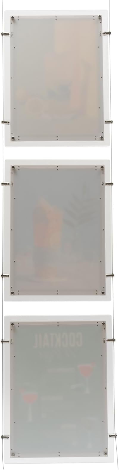 3PCS A3 Portrait Real Estate Window Advertising Display Hanging Light Box Frame Acrylic Frame Sign Holder