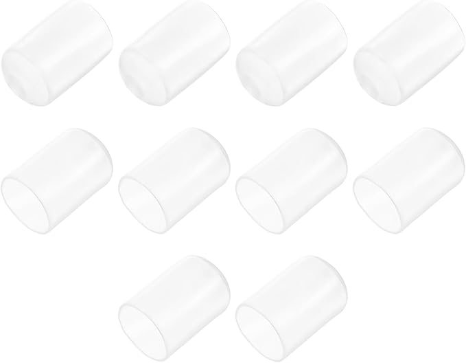uxcell 10pcs Rubber End Caps Protective Caps 17mm ID Vinyl Round End Cap Cover Screw Thread Protectors Clear