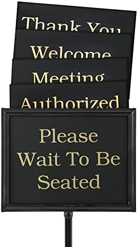 Sign Holder Stand for Restaurant Entrances, Adjustable Sign Stands for Display, Pedestal Sign Holder, Includes 8 Inserts | 28 Inches High | 11 x 14 Inch Frame - by Chef Master 90033