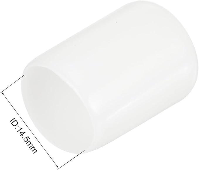 uxcell 10pcs Rubber End Caps 14.5mm ID Vinyl Round End Cap Cover Screw Thread Protectors White