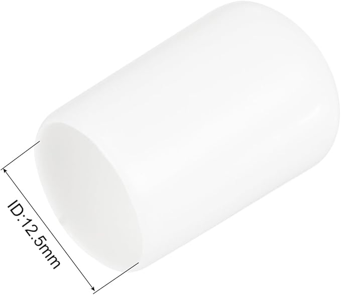 uxcell 10pcs Rubber End Caps 12.5mm ID Vinyl Round End Cap Cover Screw Thread Protectors White