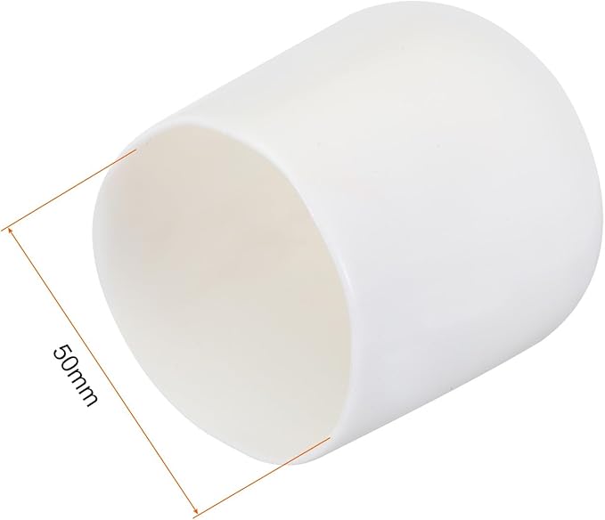 uxcell 10pcs Rubber End Caps 50mm ID Vinyl Round Tube Bolt Cap Cover Screw Thread Protectors White