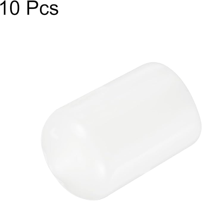 uxcell 10pcs Rubber End Caps 13.5mm ID Vinyl Round End Cap Cover Screw Thread Protectors White
