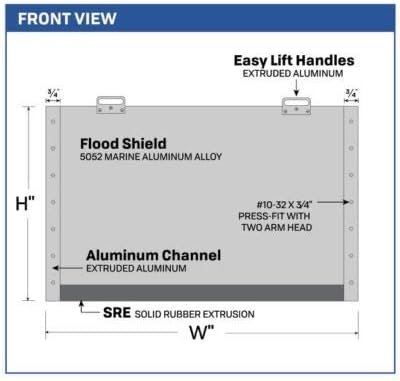 2 in 1 Bundle - Outside Mount Door Flood Barrier Shield (5127MA) + Door Flood Barrier Threshold (319MA), size: (24'' x 48'')