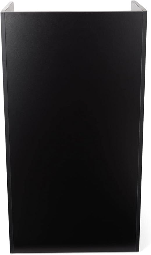 Displays2go Hostess Station, Hidden Wheels, Adjustable Shelf, Black (LCKDPHSBK)