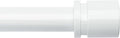 Curtain Rods for Windows 16 to 120 Inches Adjustable Length 1 Inch Diameter Window Curtain Rod with Aluminium End Cap, White