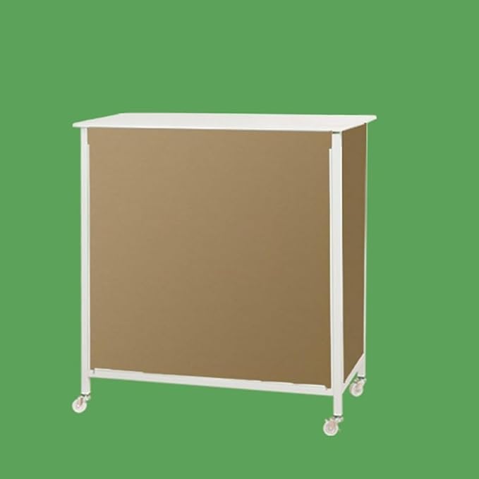 Folding Portable Promotion Counter Table - Pop Up Podium for Trade Shows, Events & Tastings, Commercial Display Booth Kiosk with Banner Stand(Size:80 * 40 * 180cm,Color:MDF Board)
