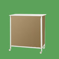 Folding Portable Promotion Counter Table - Pop Up Podium for Trade Shows, Events & Tastings, Commercial Display Booth Kiosk with Banner Stand(Size:80 * 40 * 80cm,Color:MDF Board)