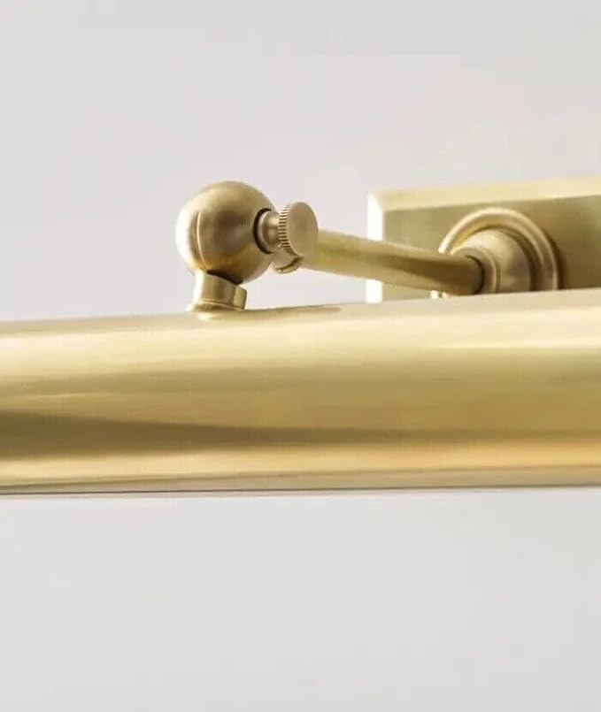 Classic Solid Brass Vintage Picture Light for Cabinet Craftsmen, Adjustable Art Illumination, 360° Movable Sconce for Framed Artwork, Wall Lighting for Paintings, Bathroom Use (Polished Chrome)