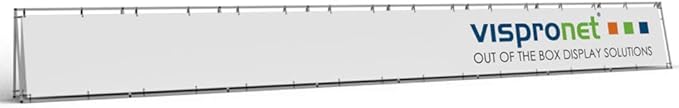 Vispronet Horizontal A-Frame Banner Stand - 3ft x 28ft Aluminum Outdoor Display for Promotional & Sporting Events, Weather-Resistant, Portable Frame Only
