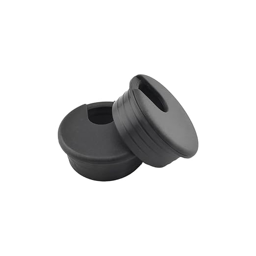 HAHIYO 2Pcs 1.77Inch/45mm Black ABS Plastic U-Shaped Desk Grommet Wire Grommet Cable Management Cord Hole Cover Desk Wire Hole Insert Wire Organizer for Computer Office Home School Equipment Systems