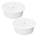 2 Pcs Desk Grommet 2-1/16" / 53 mm, Desk Hole Cover for Cables White, Cable Grommet ABS Plastic, Desk Hole Grommet for Home & Office Pc, Detachable Cable Cord Organizer