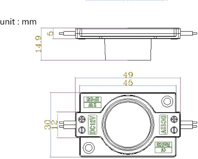 Q QINGCHEN Warm White 3000K 12V LED Module with Lens 2.0W for Light Box with Tape Adhesive Back (20pcs Pack)