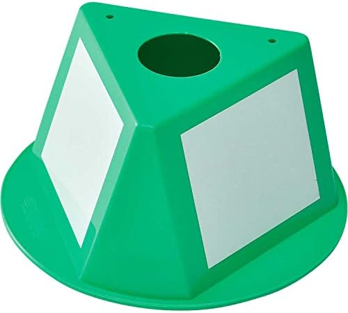 Global Industrial Inventory Control Cone W/Dry Erase Decals, 10" L x 10" W x 5" H, Green, Lot of 5