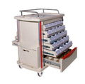 MS3C-200T, Lite Mobile Locking Medication Cart/Medical Storage Cart with Chart Rack