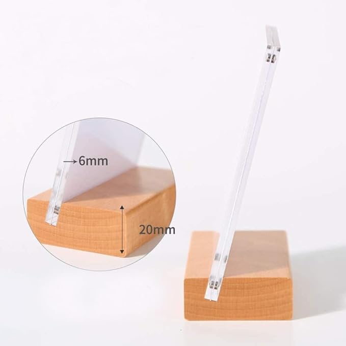 2 Pack Acrylic Label Holder Price Tag Displays Sign Holder Data Card Holder Table Top Sign Stand(100*70mm/3.94x2.76 inches)