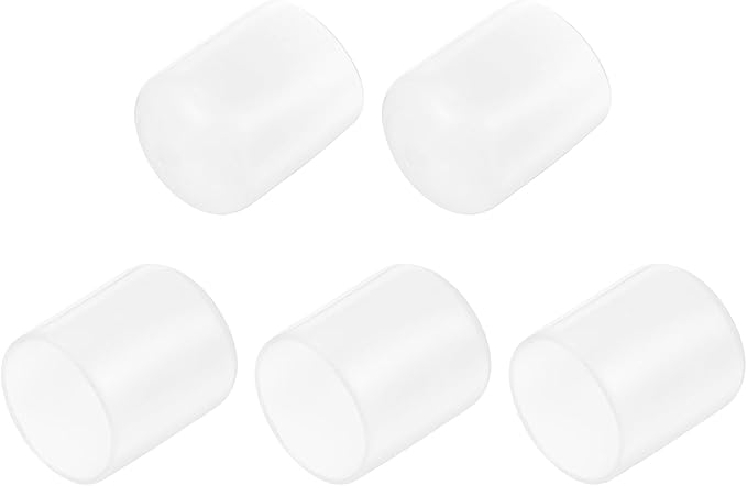 uxcell 5pcs Rubber End Caps Protective Caps 30mm(1.2 Inch) ID Vinyl PVC Round Tube Bolt Cap Cover Screw Thread Protectors Clear