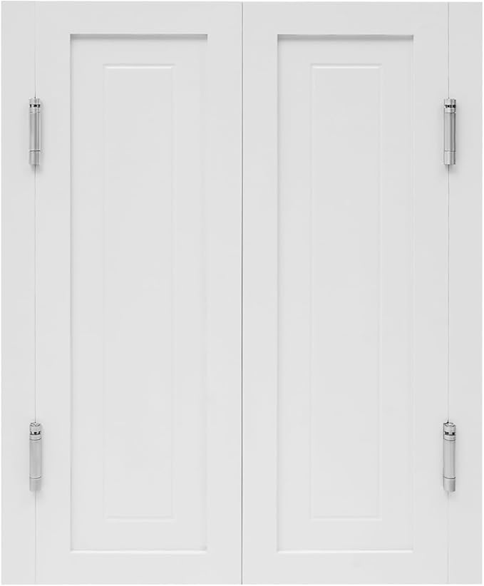 Solid Wood Interior Swing Door with Metal Hinges - Swinging Cafe Doors for Kitchen, Stairs, Bedroom Entrance & Partition (White, 27.56"X35.43")