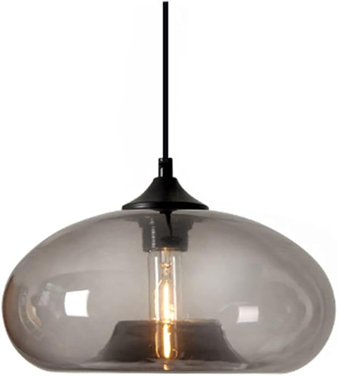 Industrial Pendant Light Shade of Onion Vintage Chandelier E26 Pendant Lighting for Kitchen Island Colorful Glass Cage (Grey)