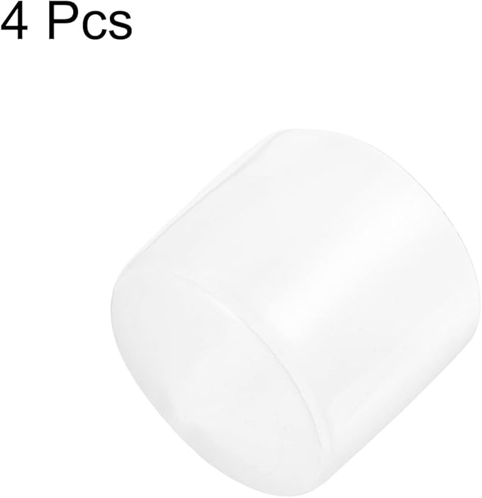 uxcell 4pcs Rubber End Caps 38mm(1.5 Inch) ID Vinyl Round End Cap Cover Screw Thread Protectors Clear, 40mm Height