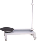 Manual Table Stretch Film Dispenser Wrapping Pallet Machine, Heavy Duty Film Dispenser Wrap Bench for 12-27.5" Rolls Film, with Rolling Wheel & Brake Knob and Sunken Storage Tray