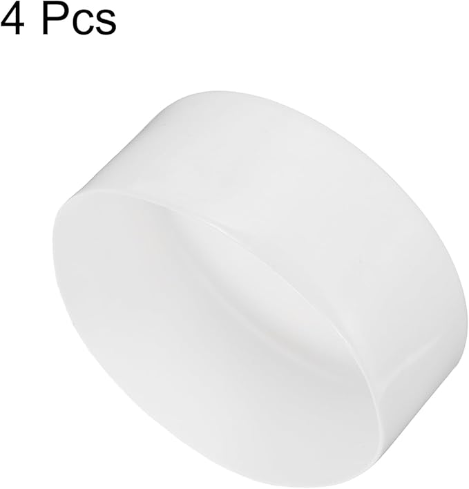 uxcell 4pcs Rubber End Caps 120mm ID Vinyl Round End Cap Cover Screw Thread Protectors White, 50mm Height