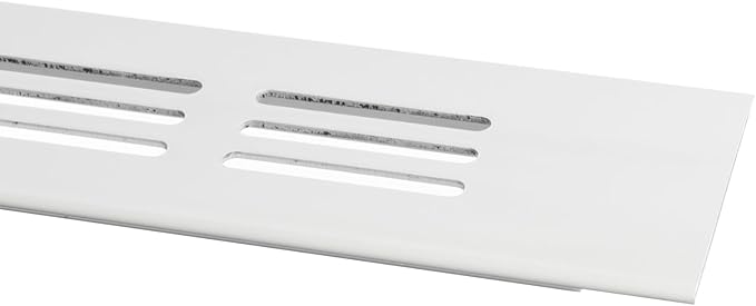 Vent Systems 12 x 1.5 Inch (Outer Dimensions) Air Supply Ventilation Grille - Pack of 2 - White Aluminum Rectangle Intake/Exhaust Door Vent Deflector - HVAC for Home Improvement Floor, Wall Duct Cover