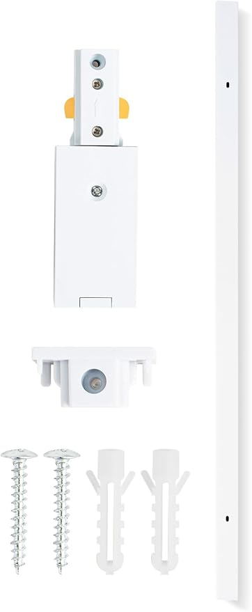 VANoopee H Type Track Rails Kit, 3.3FT White with End Caps and Live End Feed Connector, Compatible with Single Circuit 120V System, for LED Track Lighting Heads