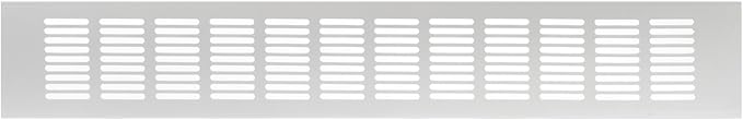 Vent Systems 19.69 x 3.15 Inch (Outer Size) Rectangular Door Vent - White Aluminum Vent Cover Toe Kick Vent Cover - HVAC for Home Cabinet Vent - Intake/Exhaust Door Return Air Vent