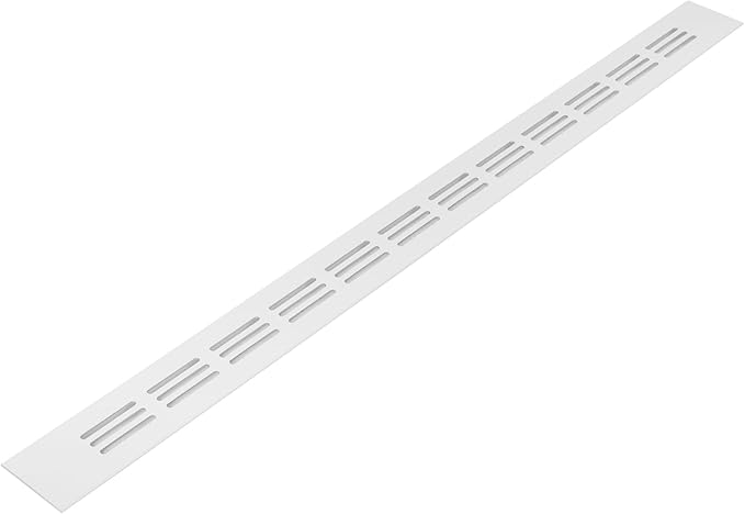 Vent Systems 19.69 x 1.57 (Outer Size) Rectangular Door Vent - White Aluminum Vent Cover Toe Kick Vent Cover - HVAC for Home Cabinet Vent - Intake/Exhaust Door Return Air Vent
