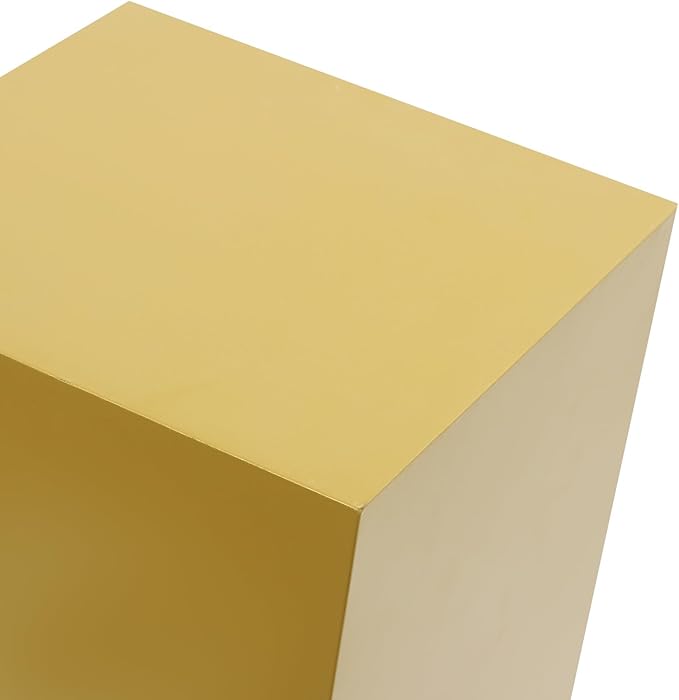OUKANING 6 PCS Metal Display Pedestal Stands, Gold Square Display Stands Pillars, Decoration Cube Sculpture Display Column for Wedding Party Baby Shower Birthday, H31.49'', 25.59'', 23.62''