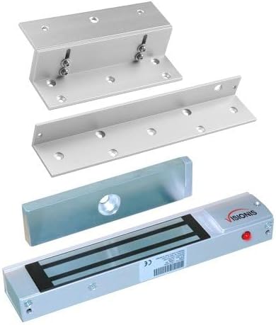 Visionis FPC-5191 300lbs Indoor Electromagnetic Lock with 300 lbs L and Z Bracket for Inswinging Door Maglock
