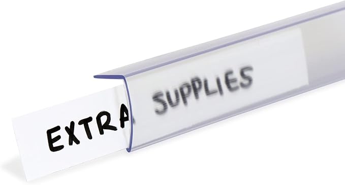 SmartSign Shelf Clip Label Holder | 1.125" x 6" Clear Plastic, for 1" Thick Shelves, Pack of 10