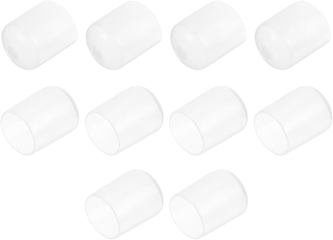 uxcell 10pcs Rubber End Caps Protective Caps 21mm ID Vinyl Round End Cap Cover Screw Thread Protectors Clear