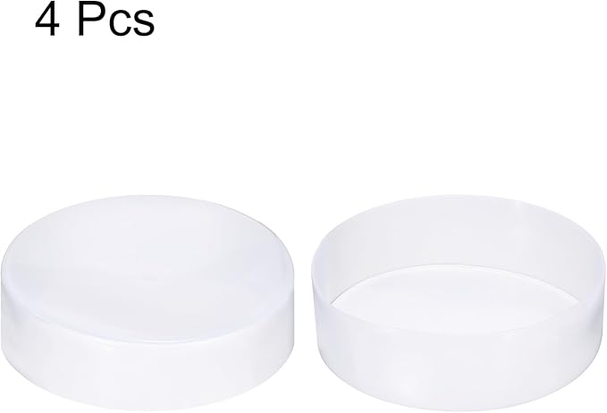 uxcell 4pcs Rubber End Caps 180mm ID Vinyl Round End Cap Cover Screw Thread Protectors Clear, 50mm Height