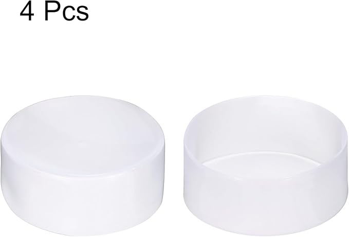 uxcell 4pcs Rubber End Caps 130mm ID Vinyl Round End Cap Cover Screw Thread Protectors Clear, 50mm Height
