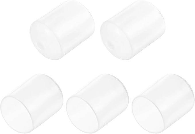 uxcell 5pcs Rubber End Caps Protective Caps 24mm ID Vinyl PVC Round Tube Bolt Cap Cover Screw Thread Protectors Clear