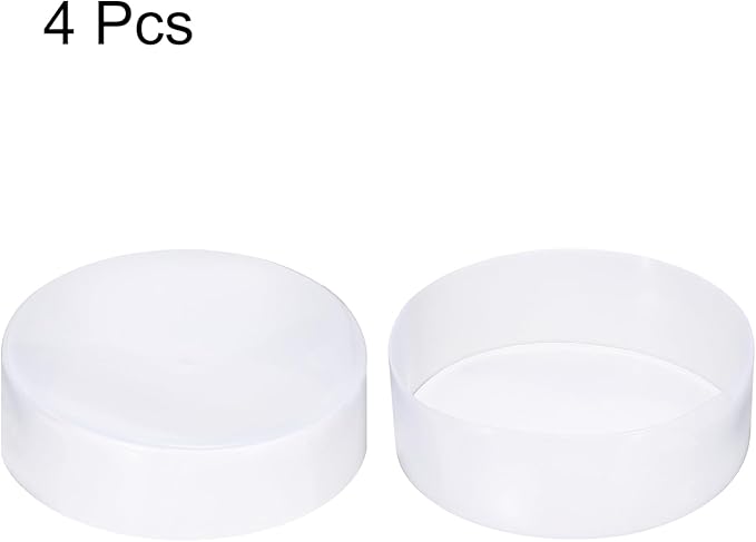 uxcell 4pcs Rubber End Caps 160mm ID Vinyl Round End Cap Cover Screw Thread Protectors Clear, 50mm Height