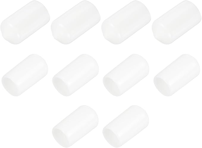uxcell 10pcs Rubber End Caps 11mm ID Vinyl Round End Cap Cover Screw Thread Protectors White