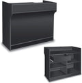 Only Hangers Display Checkout Register Stand with Drawer and Counter Space - Avilable in White, Black, and Maple (Ledge Top, Black, 48")