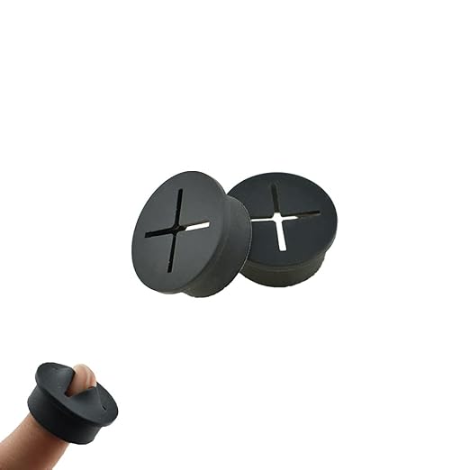 HAHIYO 4Pcs 1Inch/25mm Black Flexible Rubber Desk Grommet Wire Grommet Cable Management Cord Hole Cover Desk Wire Hole Insert Wire Organizer for Computer Office Home School Equipment Systems