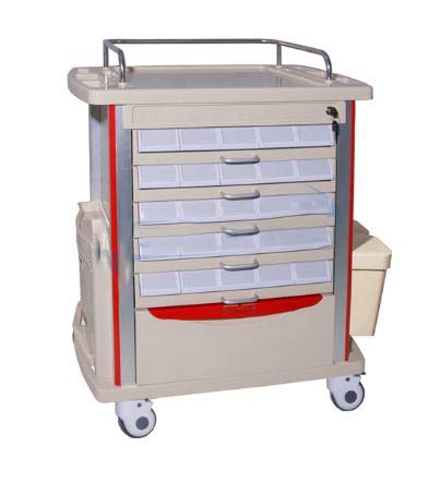 MS3C-200T, Lite Mobile Locking Medication Cart/Medical Storage Cart with Chart Rack