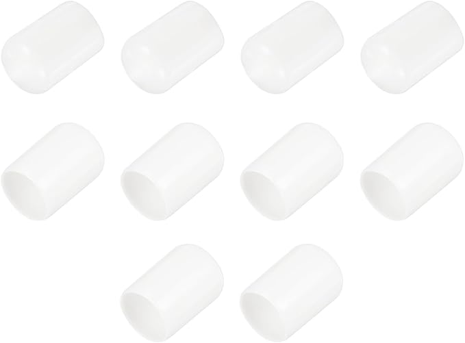 uxcell 10pcs Rubber End Caps 13.5mm ID Vinyl Round End Cap Cover Screw Thread Protectors White