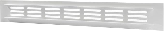 Vent Systems 11.81 x 1.57 (Outer Size) Air Supply Ventilation Grille - White Aluminum Rectangle Intake/Exhaust Door Vent Deflector - HVAC for Home Improvement Floor, Wall Duct Cover